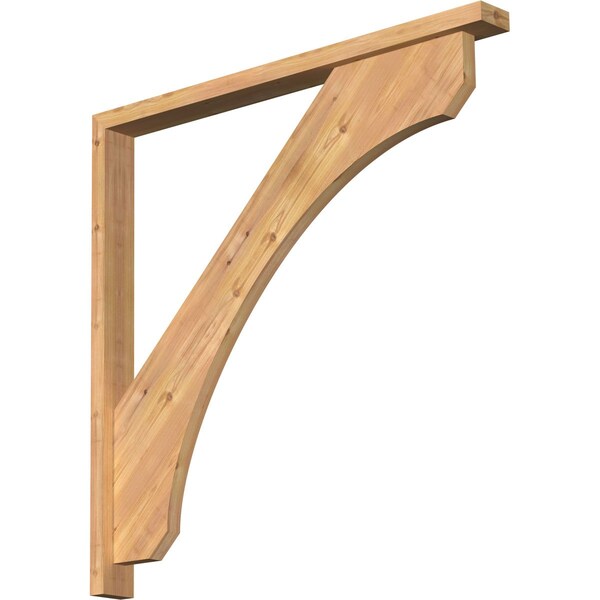 Ekena Millwork Legacy Block Smooth Bracket w/ Offset Brace, Western Red Cedar, 3 1/2"W x 40"D x 40"H BKT0402X40X40LEC05SWR - main